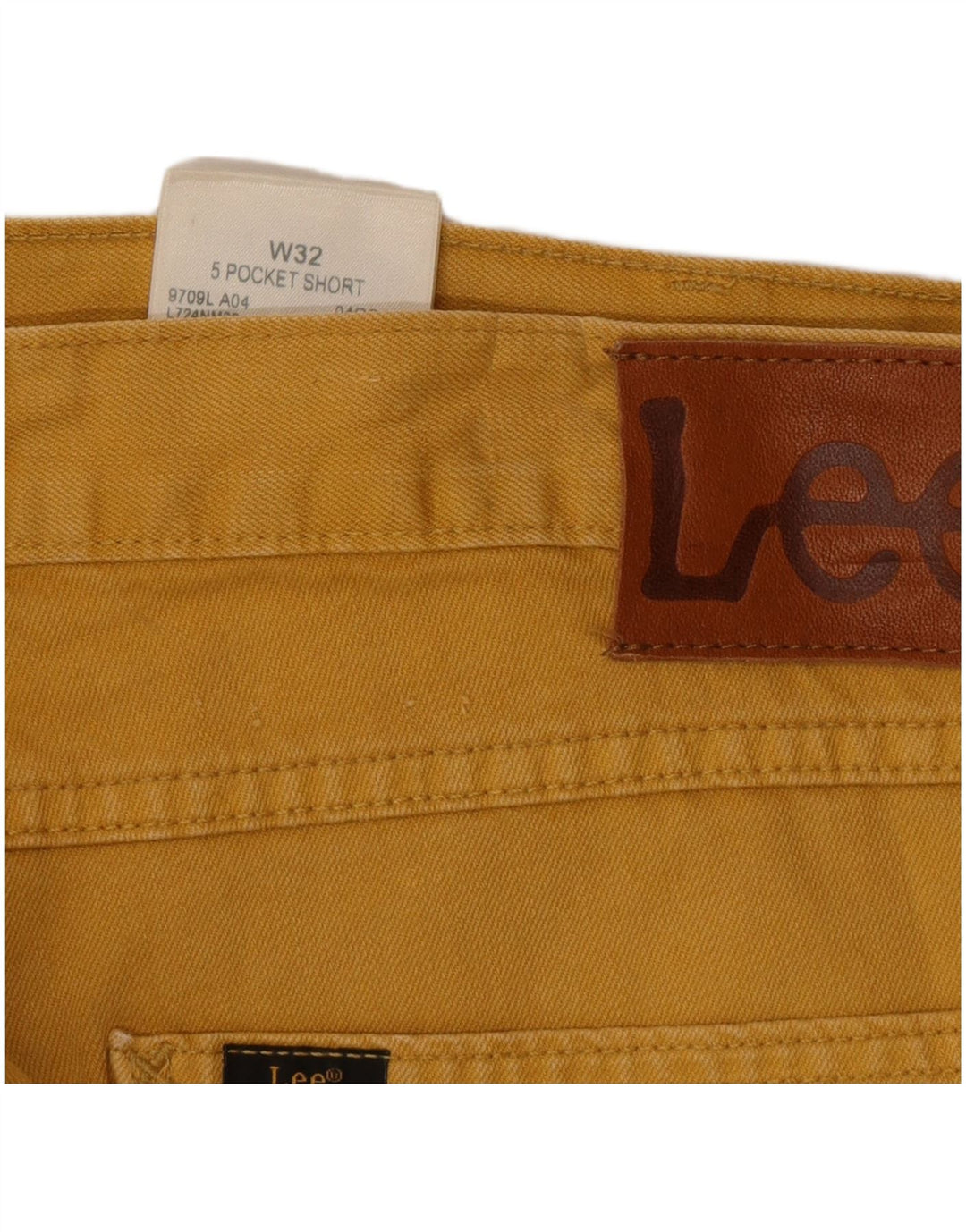 Shorts jeans masculino Lee W32 algodão amarelo médio