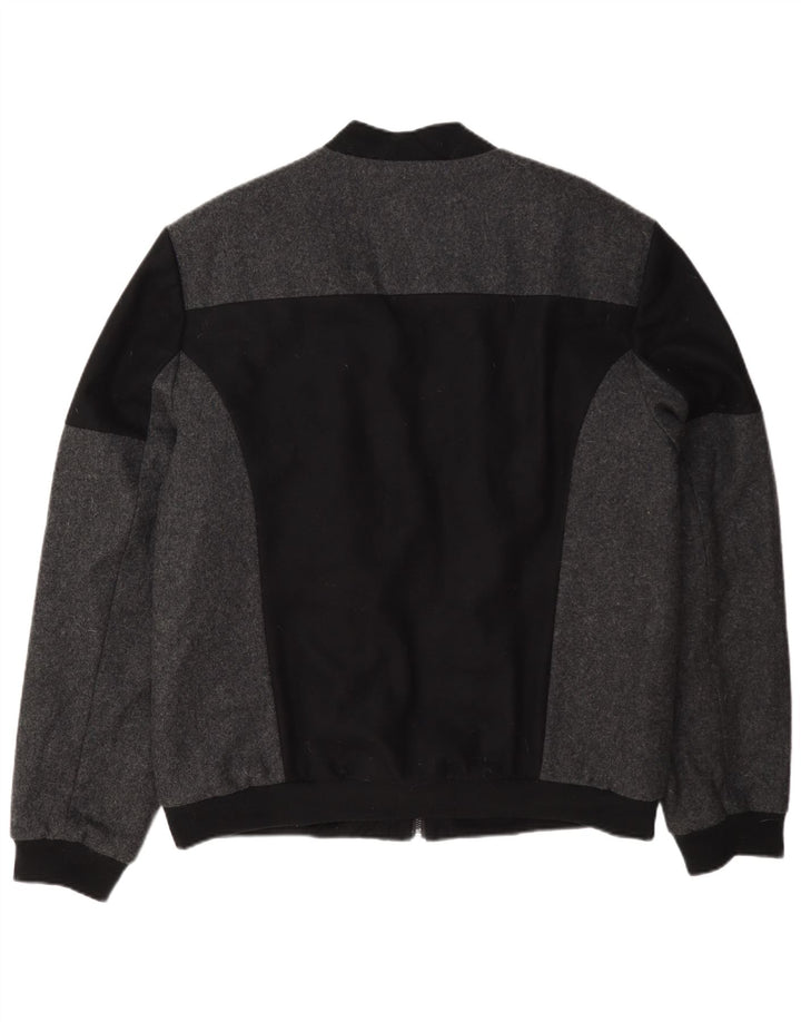 Jaqueta bomber masculina Calvin Klein Reino Unido 44 2XL lã colorblock preta