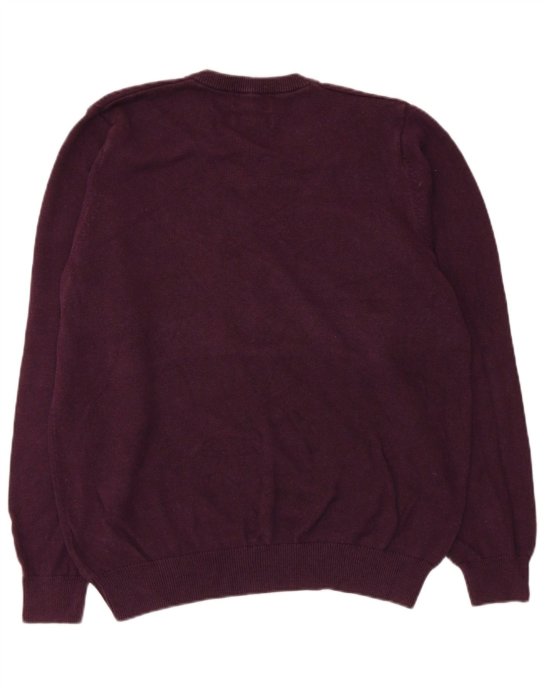 Suéter masculino Marks & Spencer com decote em V grande algodão roxo