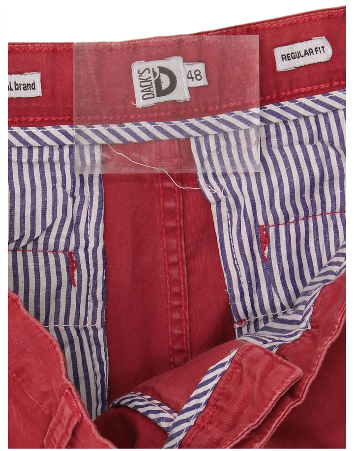 DACK'S Mens Regular Fit Chino Shorts IT 48 Médio W34 Borgonha