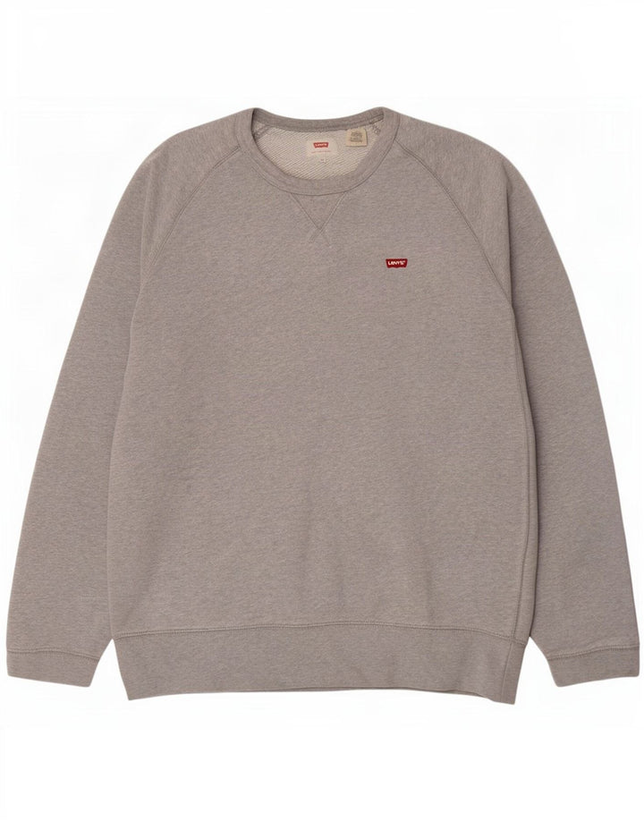 Levi's Moletom Masculino Jumper Médio Cinza Algodão