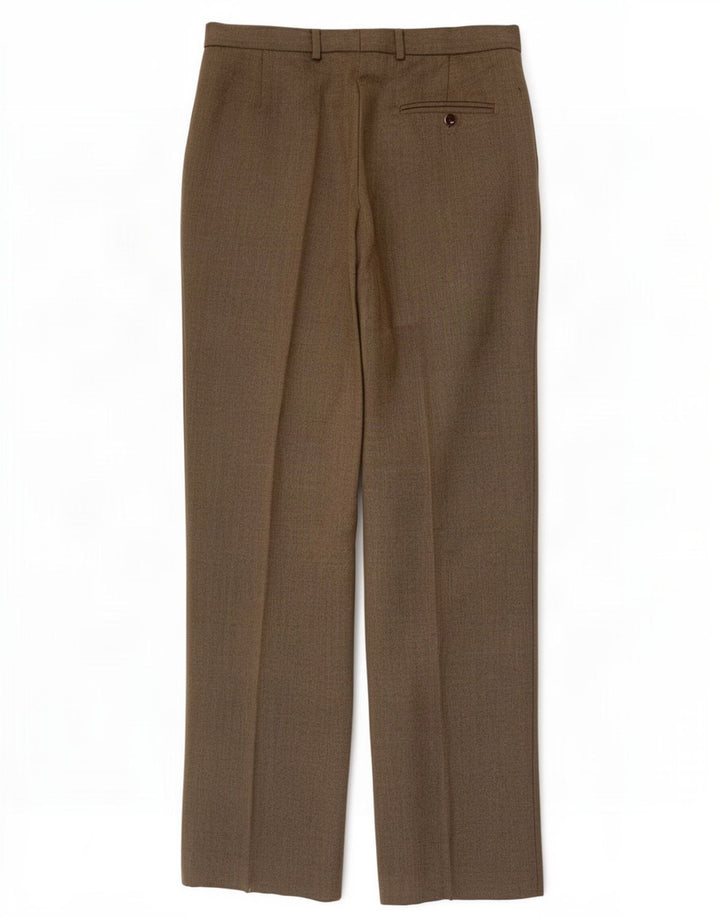 Calça masculina de ajuste regular Marks & Spencer W32 L31 lã bege