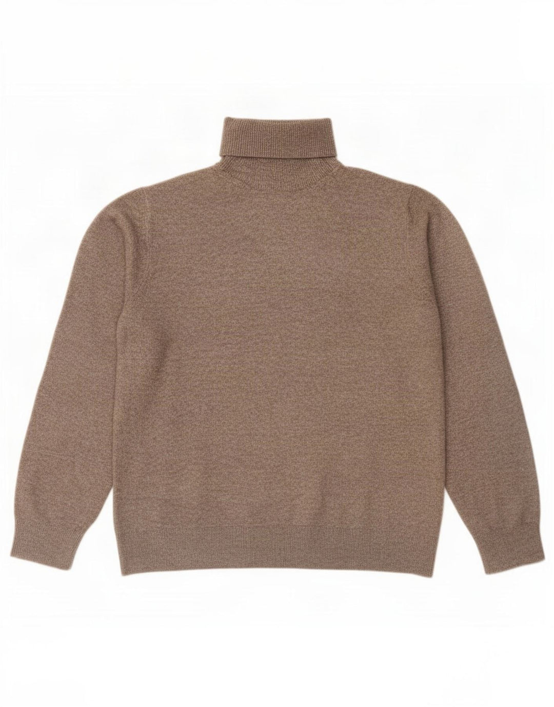 Suéter masculino Marks & Spencer com gola redonda, poliéster marrom médio