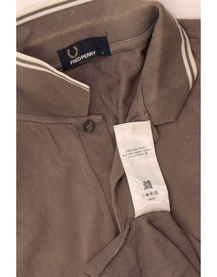 Camisa polo masculina Fred Perry grande algodão cinza