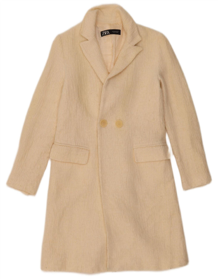 Sobretudo feminino Zara UK 6 XS lã branca