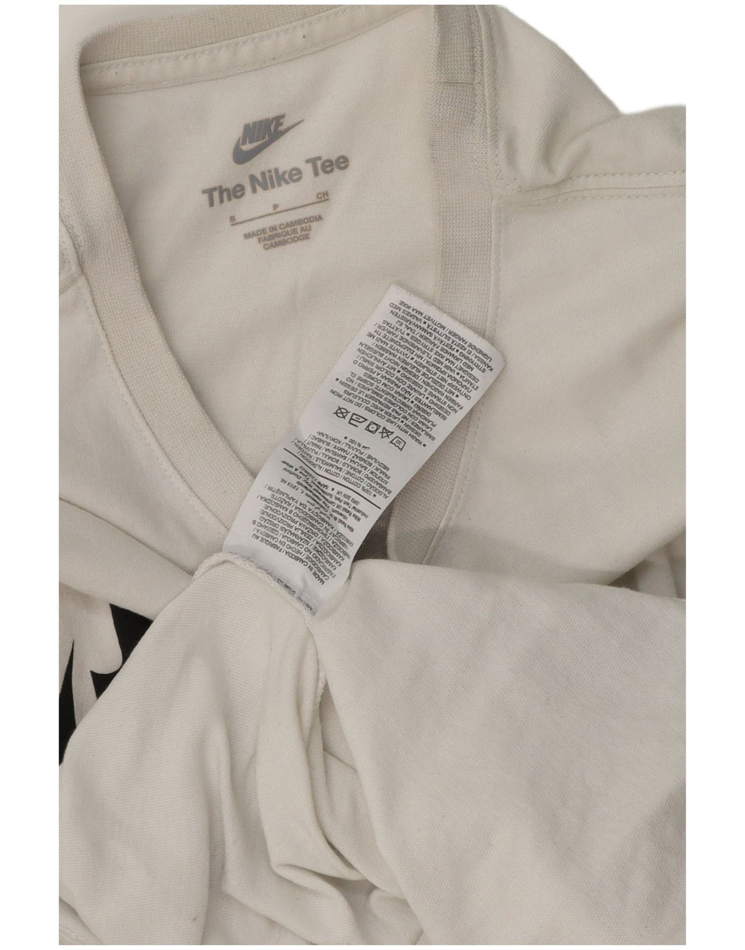 Camiseta Nike masculina gráfica top pequeno algodão branco