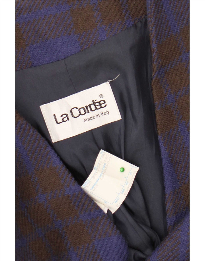 Jaqueta blazer feminina La Cordee com ajuste solto e 2 botões Reino Unido 14 xadrez azul médio