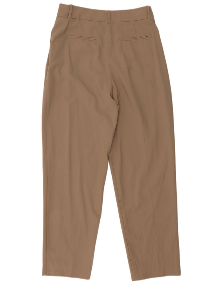 Zara Calça feminina de terno cônico médio W28 L30 poliéster bege