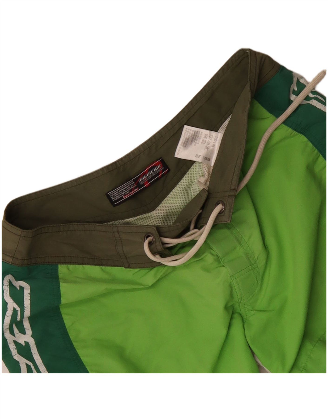 Shorts de natação masculino gráfico RRD poliéster colorblock verde médio