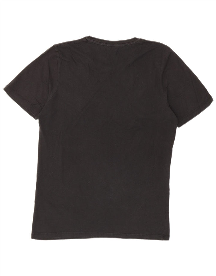 JACK & JONES Camiseta masculina gráfica Top médio algodão preto