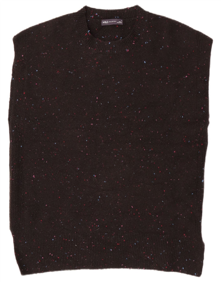 Regata masculina Marks & Spencer com colete médio preto manchado de acrílico