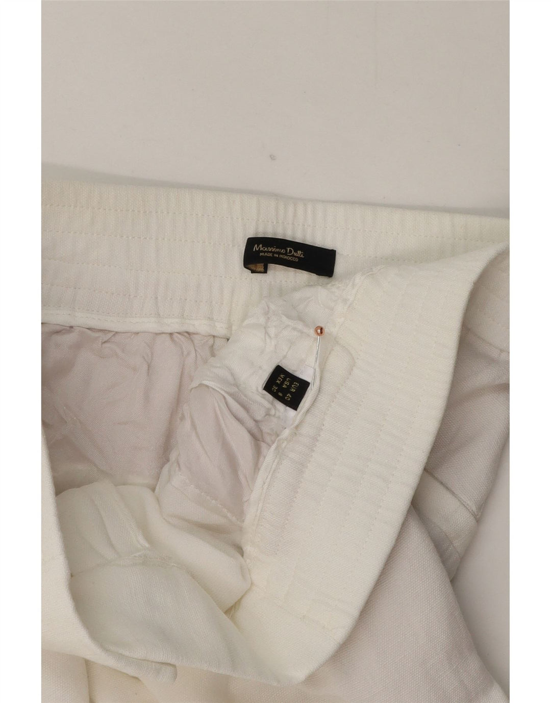 Calça feminina cortada solta MASSIMO DUTTI UE 40 médio W30 L25 branco