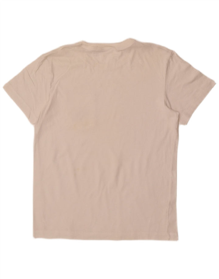 Calvin Klein Jeans Camiseta masculina gráfica Top Médio Off White
