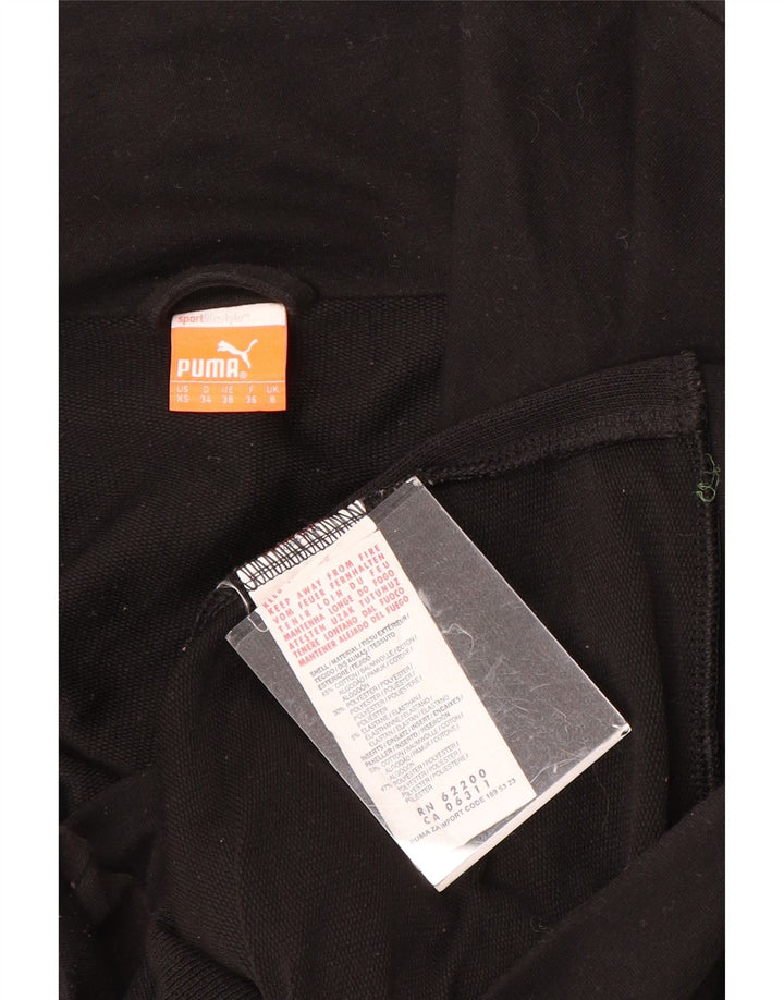 PUMA Womens Tracksuit Top Jacket UK 8 Pequeno Algodão Preto