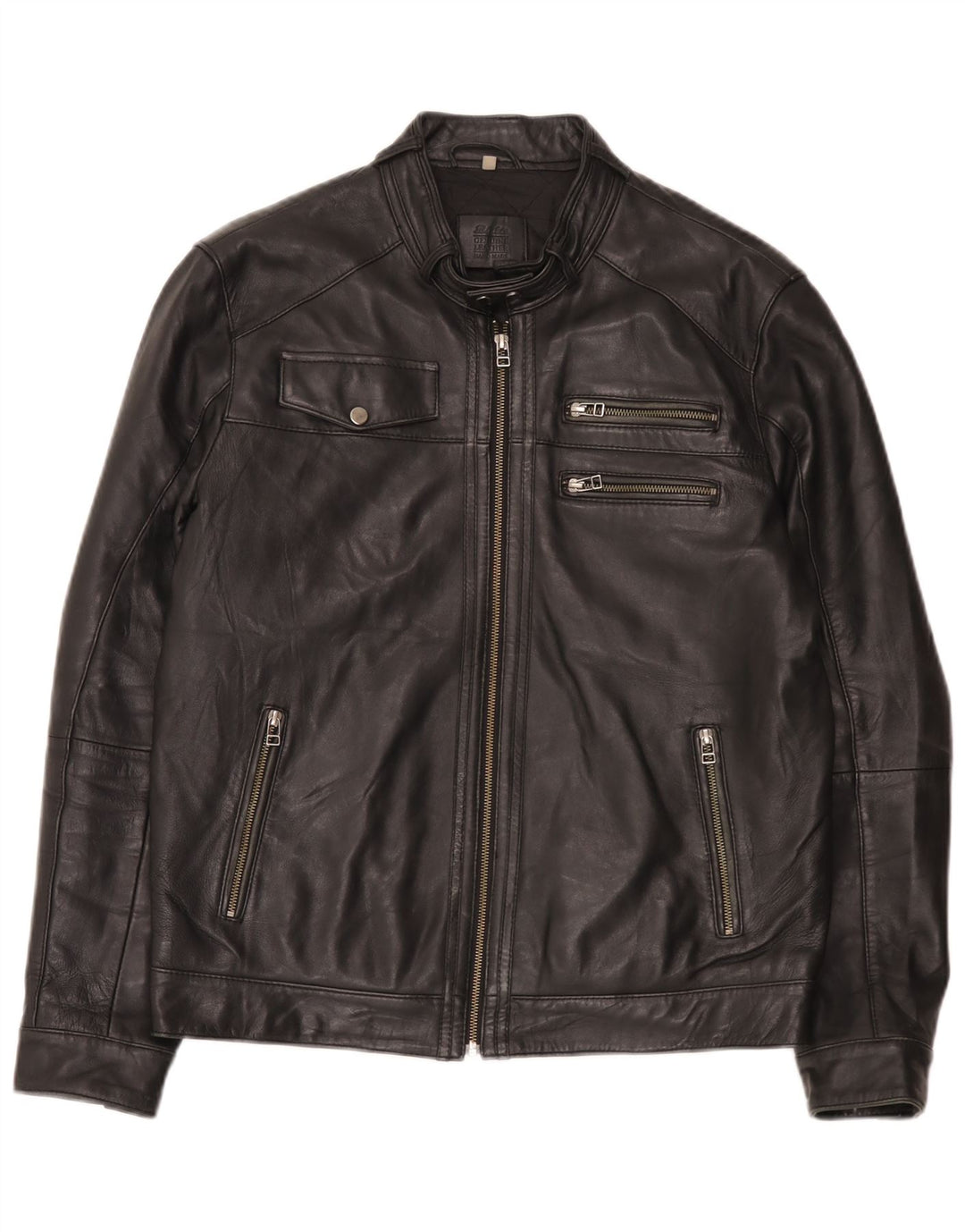 Jaqueta de couro masculina Bata UK 42 XL preta
