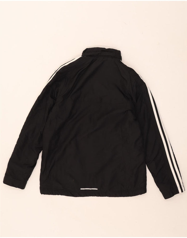 Jaqueta corta-vento com capuz Adidas meninos 13-14 anos preto poliéster