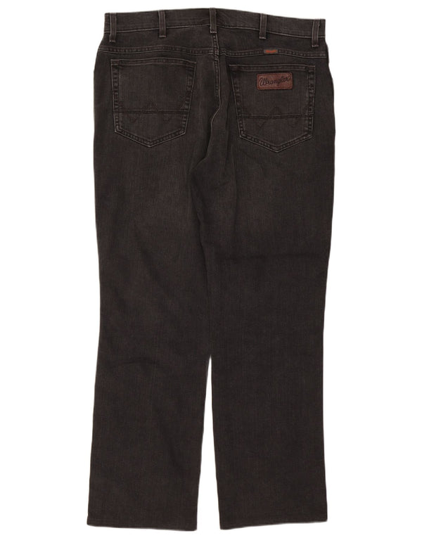 Wrangler Masculino Texas Stretch Straight Jeans W38 L32 Algodão Cinza