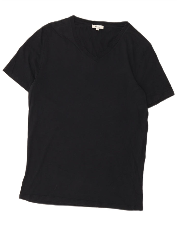 Camiseta masculina Reiss Top médio algodão preto