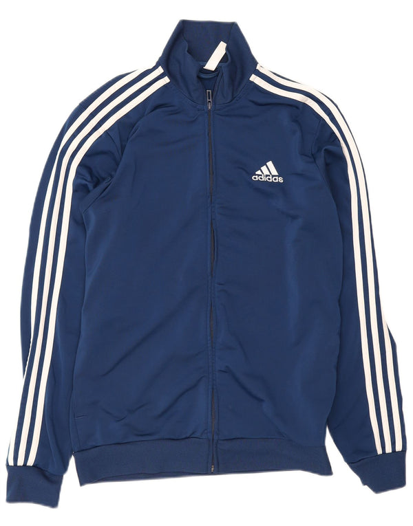 Adidas Mens Tracksuit Top Jacket UK 38/40 Médio Azul Marinho Poliéster