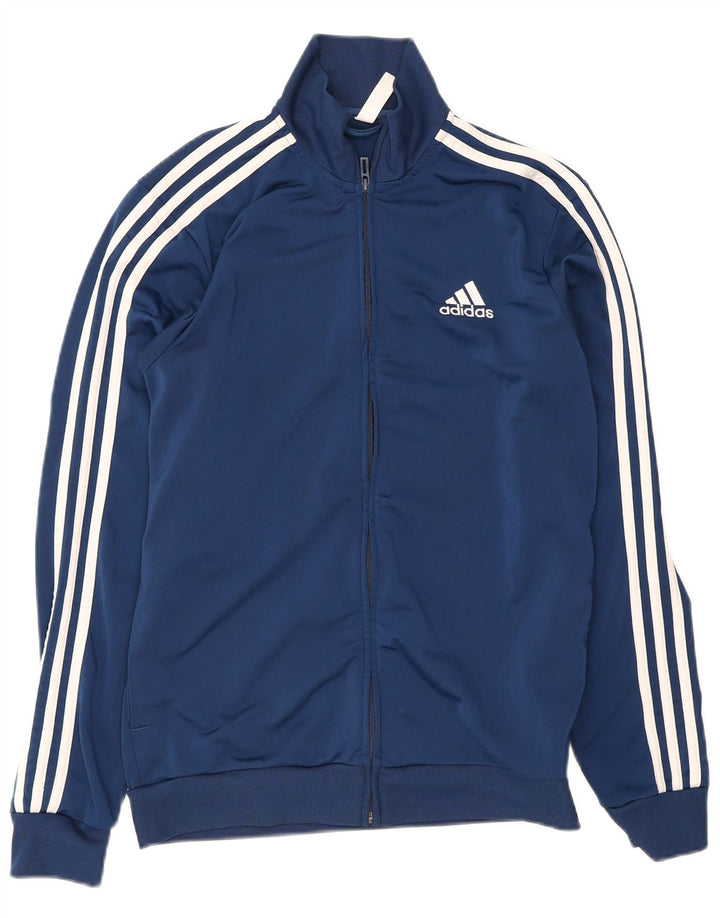 Adidas Mens Tracksuit Top Jacket UK 38/40 Médio Azul Marinho Poliéster
