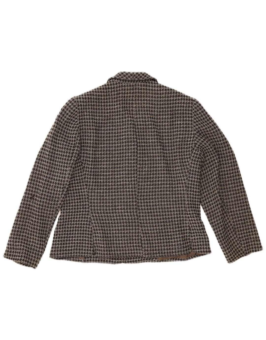 Emanuel Ungaro Jaqueta blazer feminina de 5 botões IT 50 XL preta Houndstooth