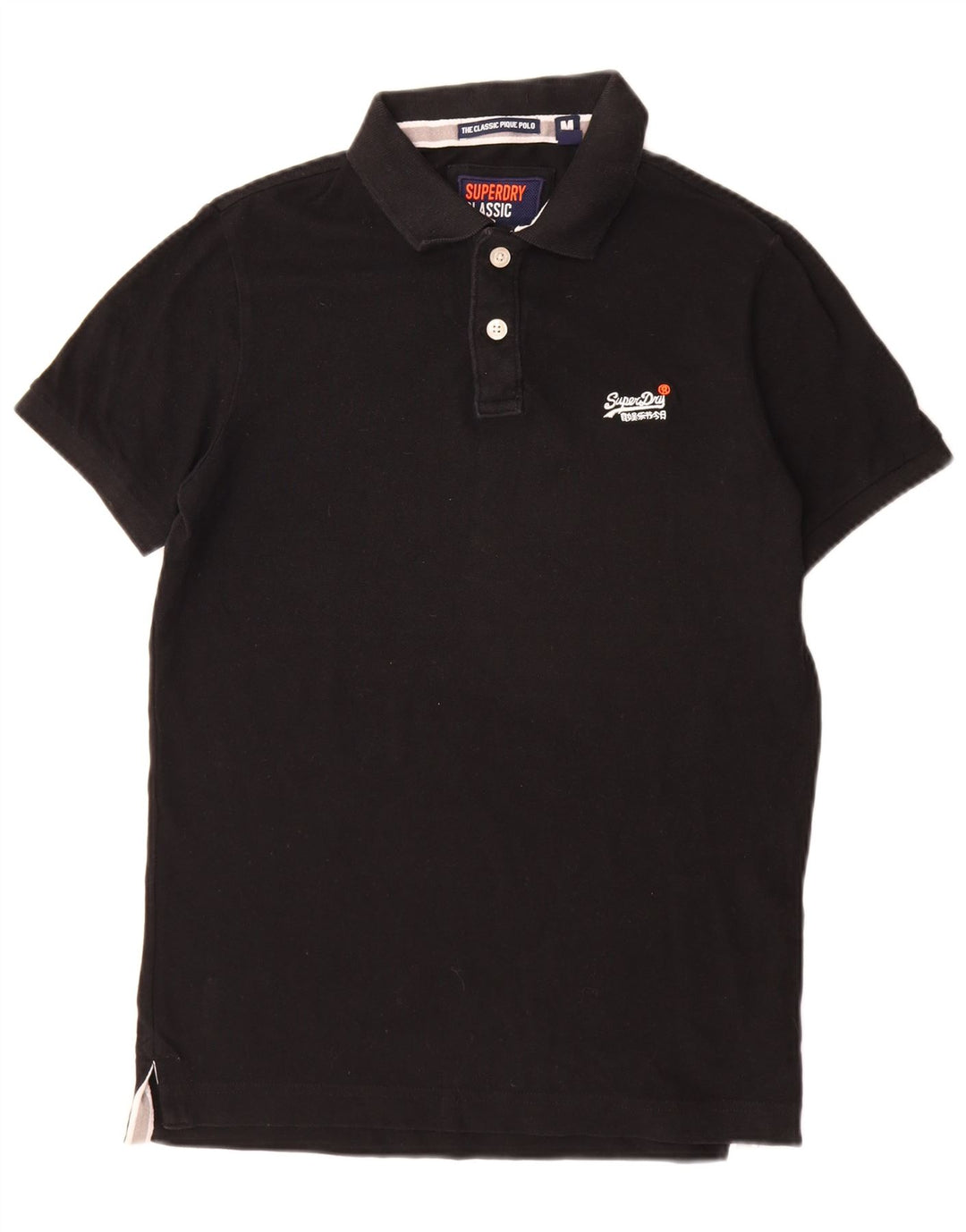 Camisa polo masculina Superdry Classic Fit médio algodão preto