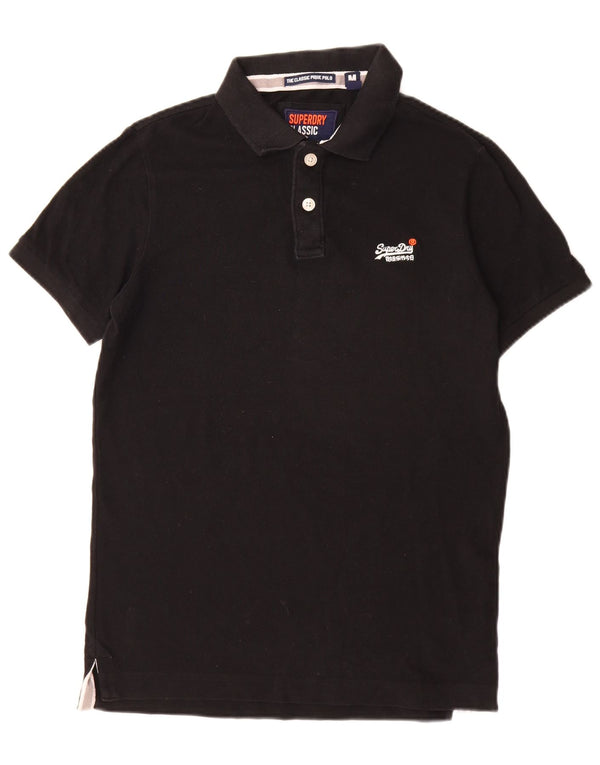 Camisa polo masculina Superdry Classic Fit médio algodão preto