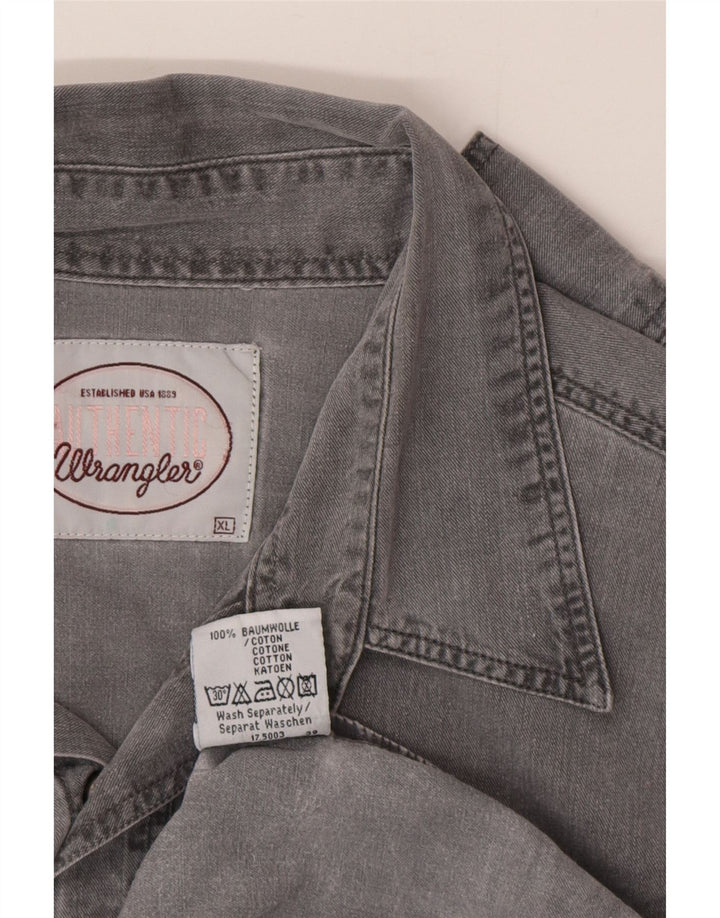 Wrangler Camisa jeans masculina XL algodão cinza