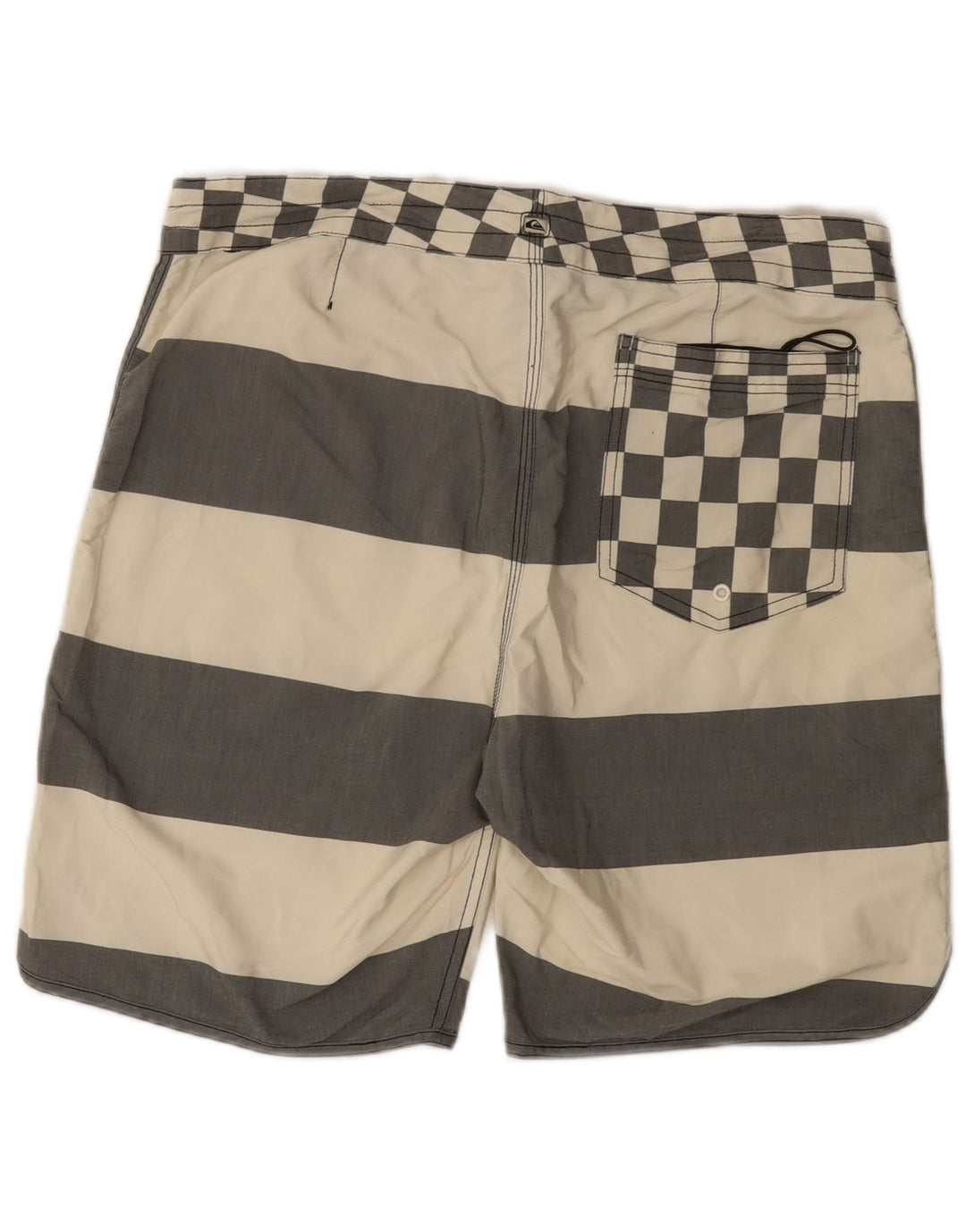 Shorts de natação masculino Quiksilver grande poliéster listrado branco