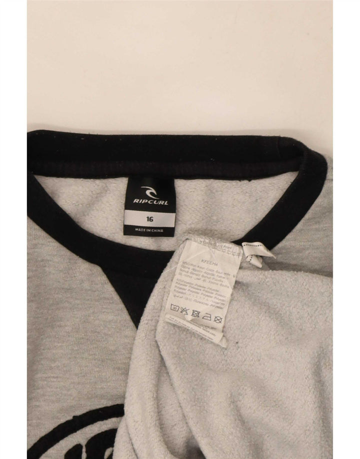 Suéter gráfico Rip Curl Boys Graphic 15-16 anos cinza colorblock algodão