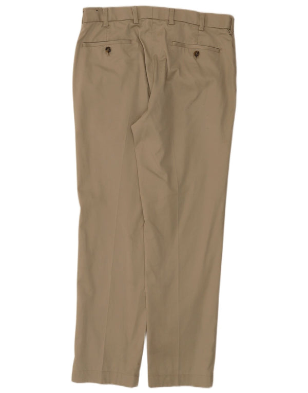 Calça Chino masculina reta Brooks Brothers W34 L30 algodão bege