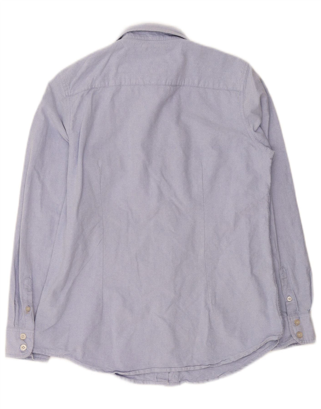 Camisa sob medida feminina da Crew Clothing UK 12 algodão azul médio