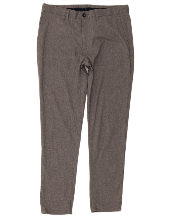 Zara Mens Slim Chino Calças EU 40 Médio W31 L28 Cinza