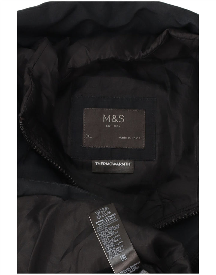 Jaqueta acolchoada masculina Marks & Spencer UK 46 3XL poliéster preto