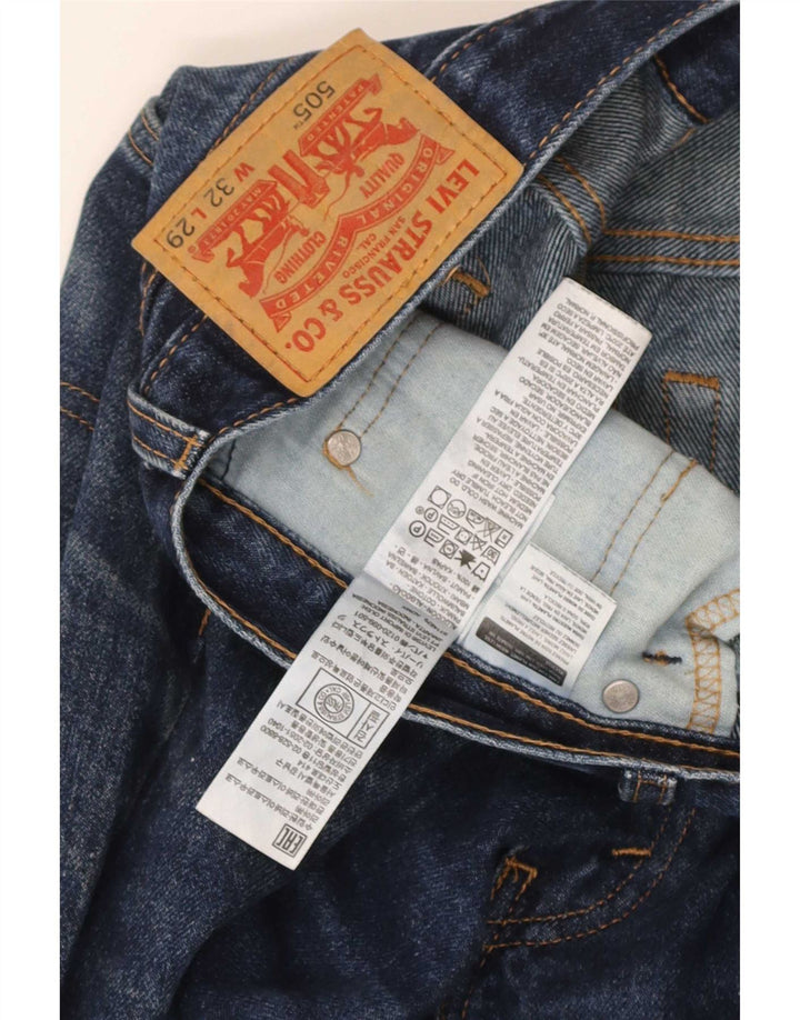 Levi's Masculino 505 Straight Jeans W32 L29 Azul Algodão