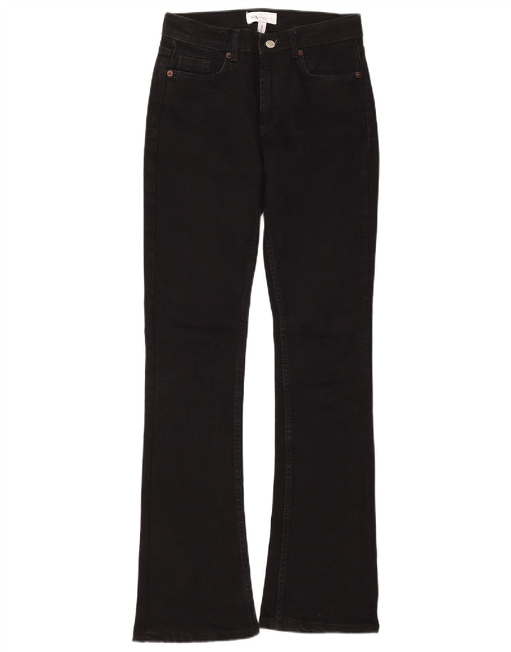 Zara Jeans feminino queimado EU 34 2XS W24 L32 algodão preto