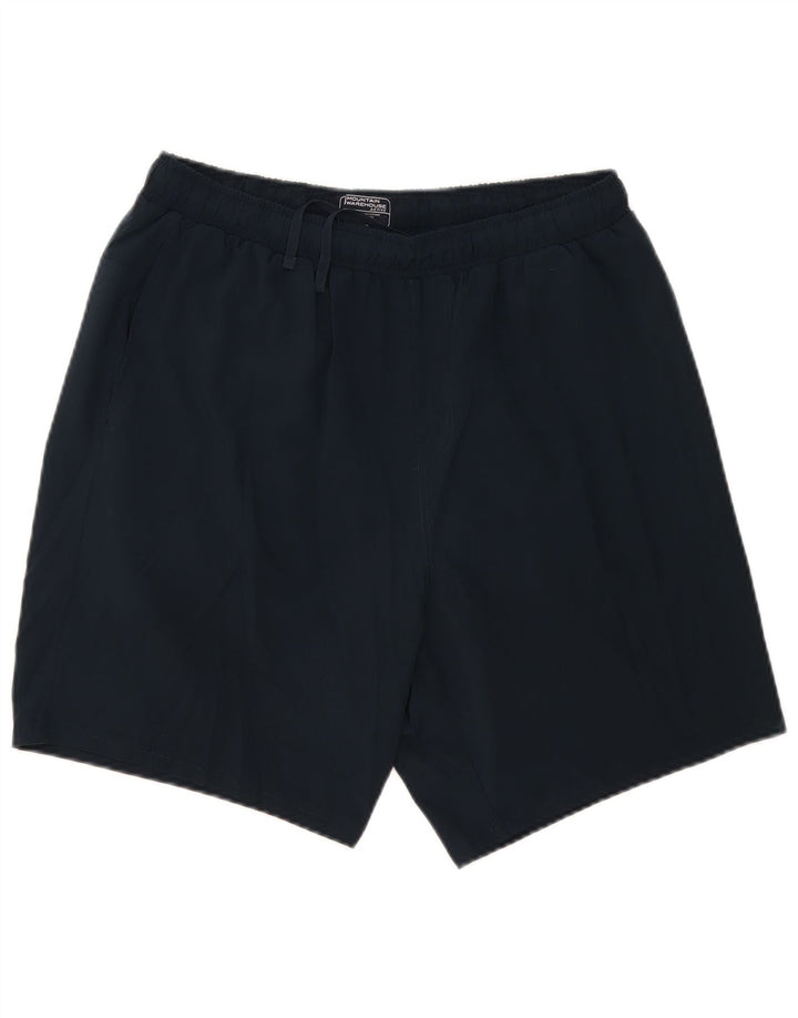 Shorts esportivos femininos do armazém da montanha poliéster azul marinho grande Reino Unido 14