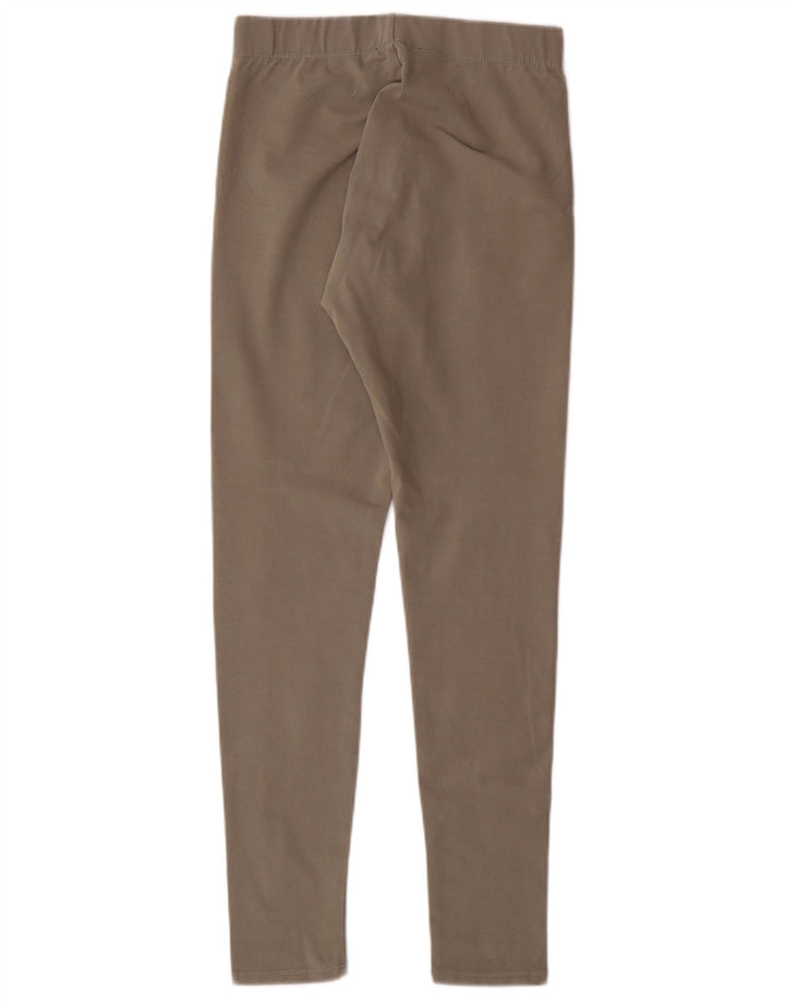 Leggings femininos ZARA UK 12 algodão cáqui médio