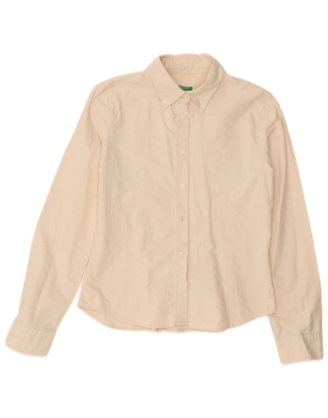 Camisa Benetton Mulher UK 12 Médio Branco