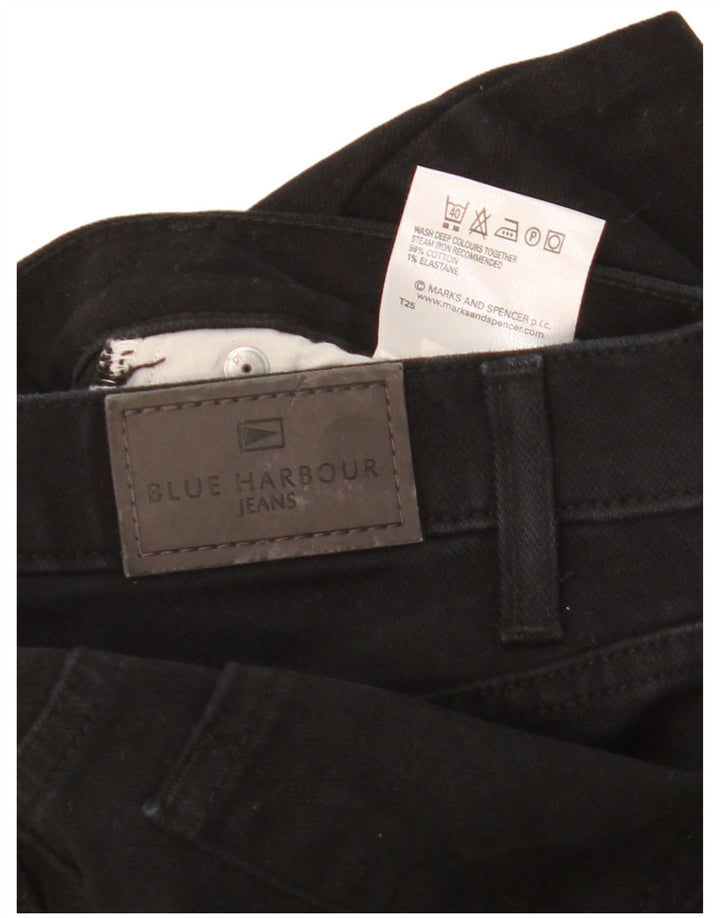 Calça jeans reta masculina Marks & Spencer Blue Harbor W36 L29 algodão preto