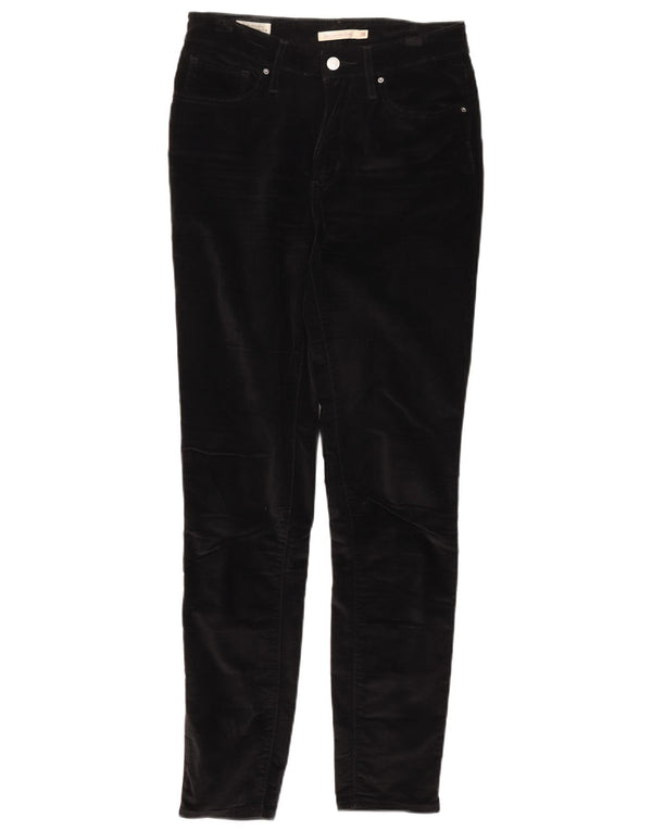 Calça feminina casual skinny de cintura alta Levi's W28 L30 algodão preto