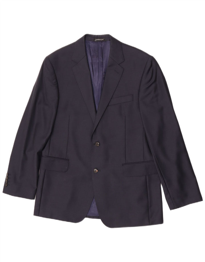 Jaqueta blazer masculina Austin Reed com 2 botões Reino Unido 42 XL lã azul marinho
