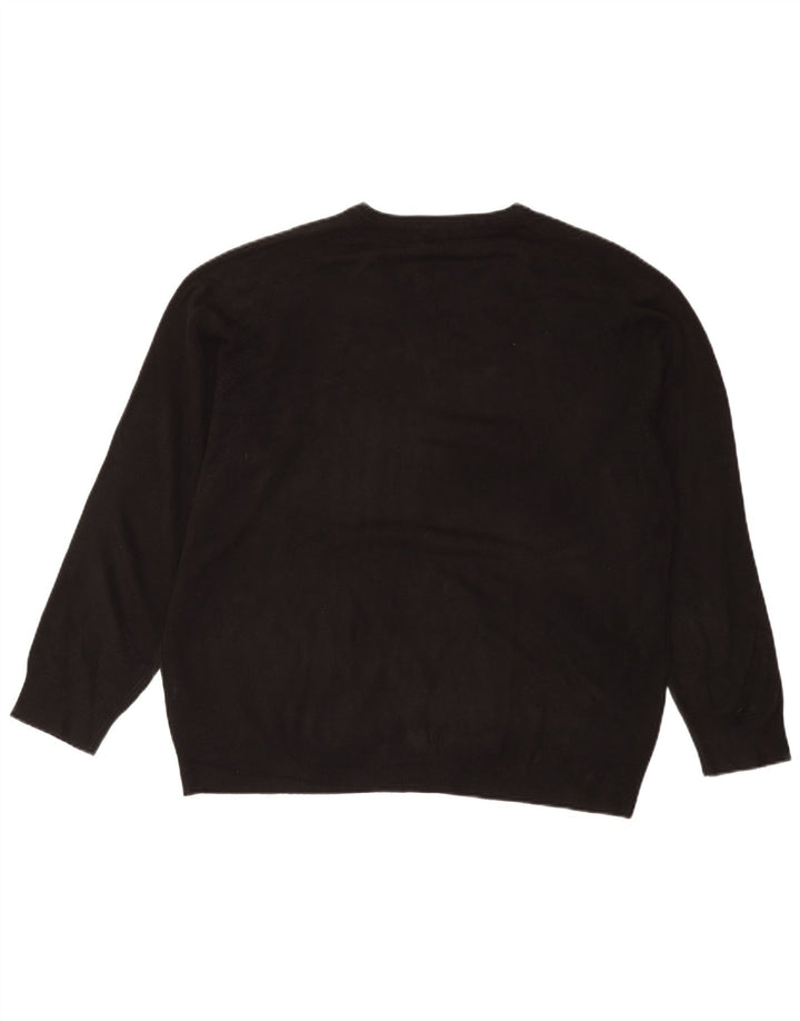 Suéter masculino Marks & Spencer com decote em V 2XL acrílico preto