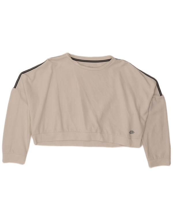 Lotto Womens Crop Oversized Moletom Jumper UK 20 2XL Algodão Branco