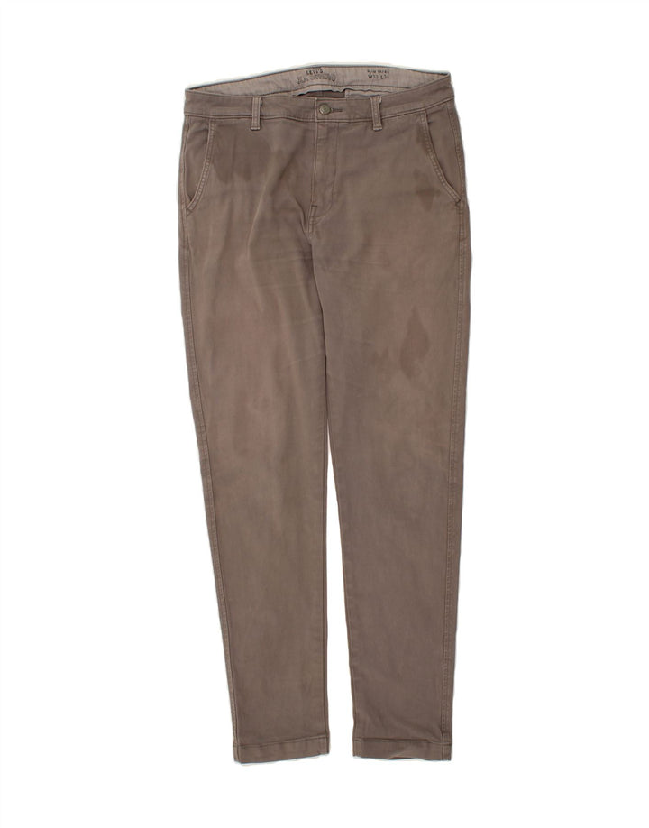 LEVI'S Mens Slim Tapered Chino Trousers W33 L34 Grey Cotton Vintage Levi's and Second-Hand Levi's from Messina Hembry 