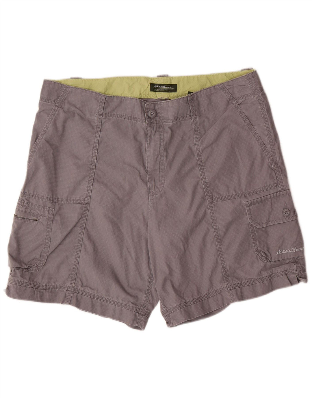 EDDIE BAUER Shorts cargo feminino EUA 16 2XL W36 algodão cinza