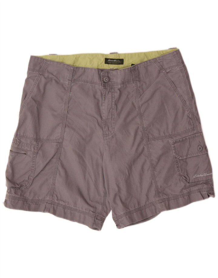 EDDIE BAUER Shorts cargo feminino EUA 16 2XL W36 algodão cinza