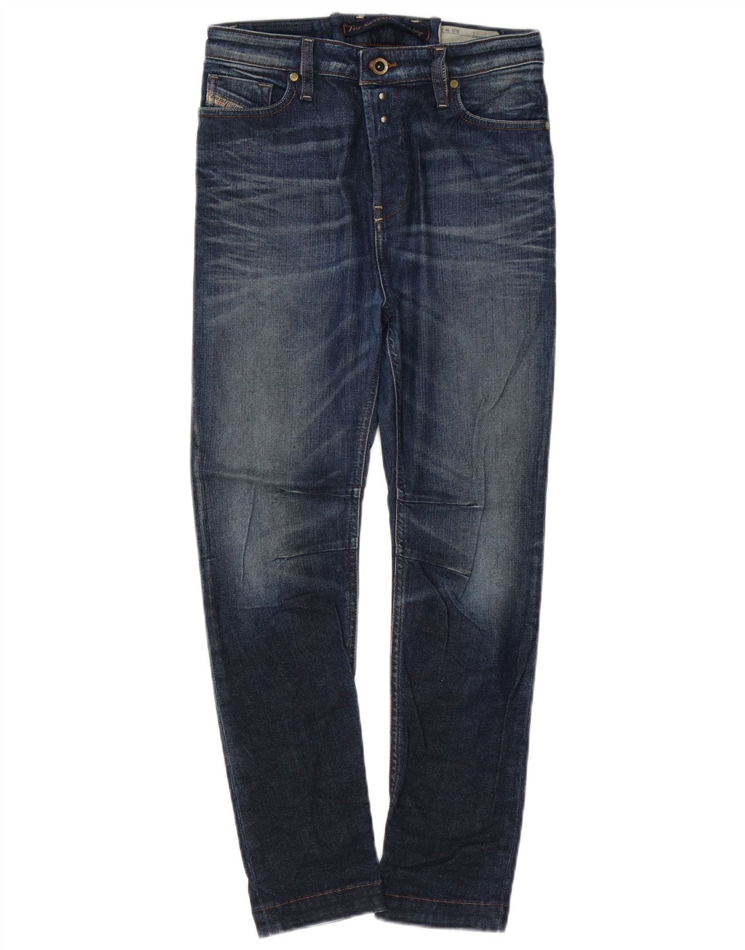 DIESEL Calça jeans feminina Easee cintura baixa e ajuste relaxado W24 L25 azul