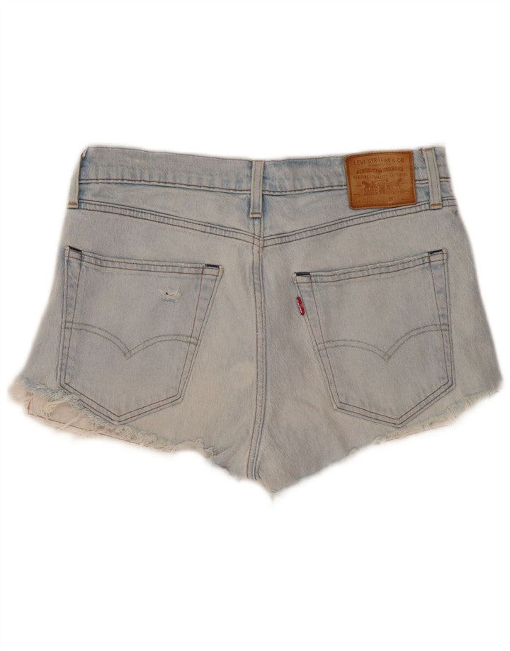 Calça jeans feminina Levi's 512 desgastada W32 grande algodão azul