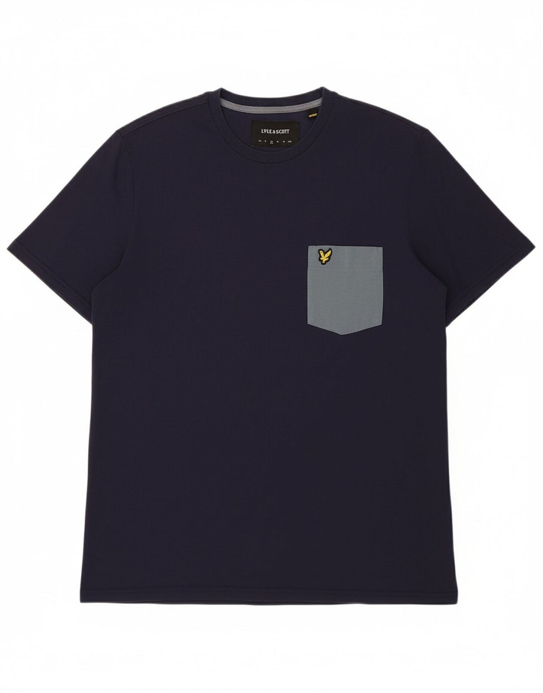 Camiseta masculina LYLE & SCOTT Top médio algodão azul marinho